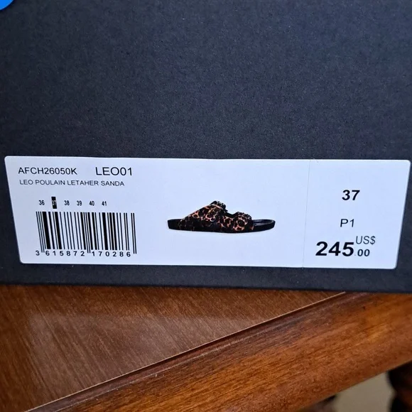 The Kooples Leopard Print Sandals genuine Lether 38 - Picture 8 of 8